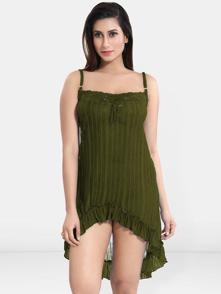 Be You Women Shoulder Straps Net Baby Doll with Briefs