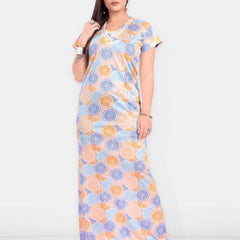 Be You Printed Women Tropical Printed Maxi Sweat Nightdress