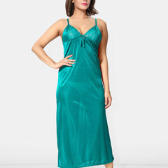 Be You Solid Satin Maxi Nightdress With Robe