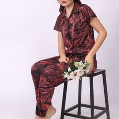 Be You Women Abstract Printed Shirt & Pyjama Night suit