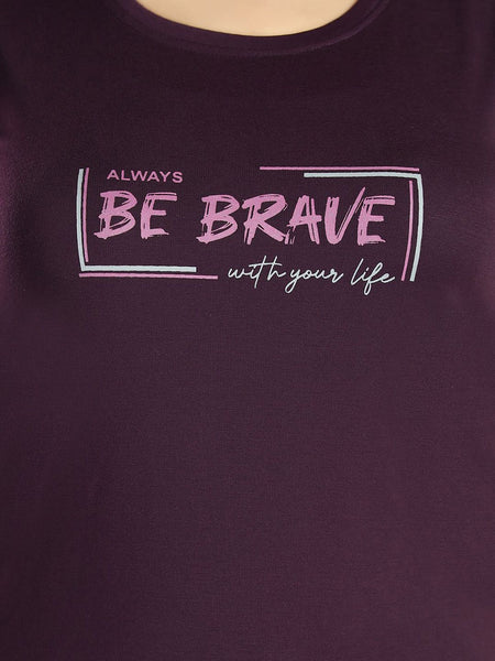 Be You Women Typography Printed T-shirt Shorts Night suit
