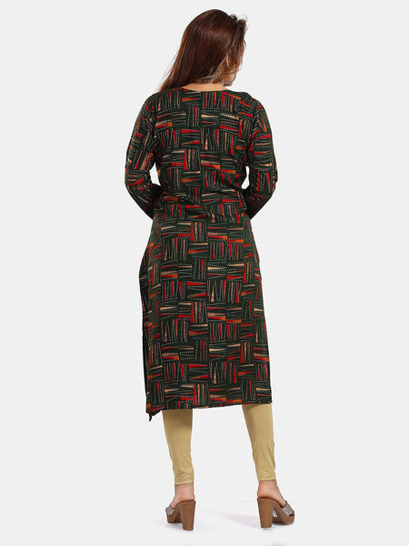 Be You Abstract Printed Round Neck Maternity Kurta