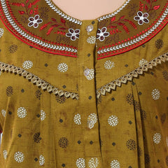 Be You Mustard Embroidered Maxi Nightdress
