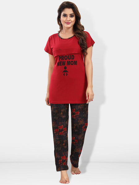 Be You Typography Printed Maternity Night Suit