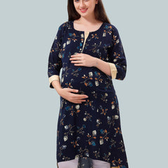 Be You Women Floral Printed A-Line Maternity Kurta