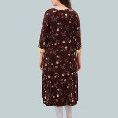 Be You Floral Printed High Low Hem Maternity Feeding Kurta