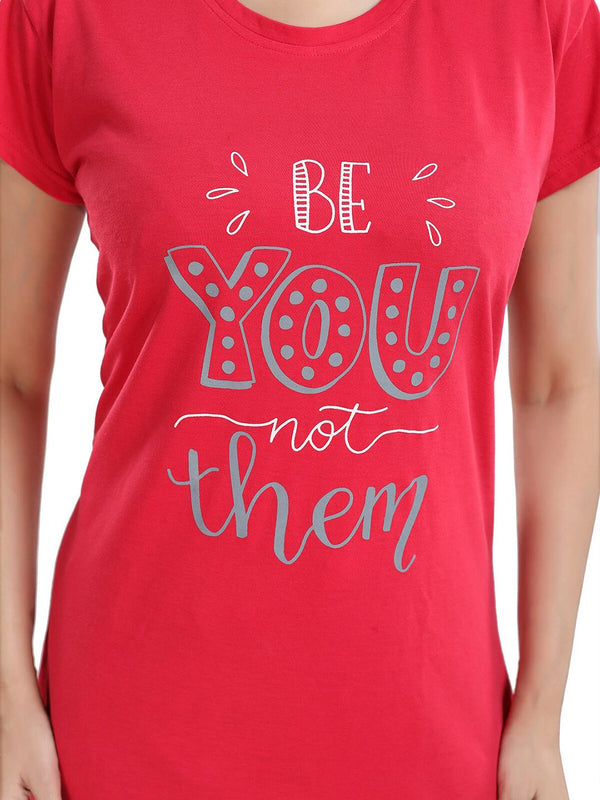 Be You Printed T-shirt With Pyjamas