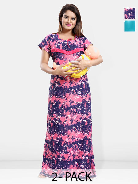 Be You Printed Maternity Maxi Nightdress