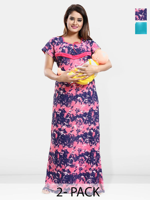 Be You Printed Maternity Maxi Nightdress