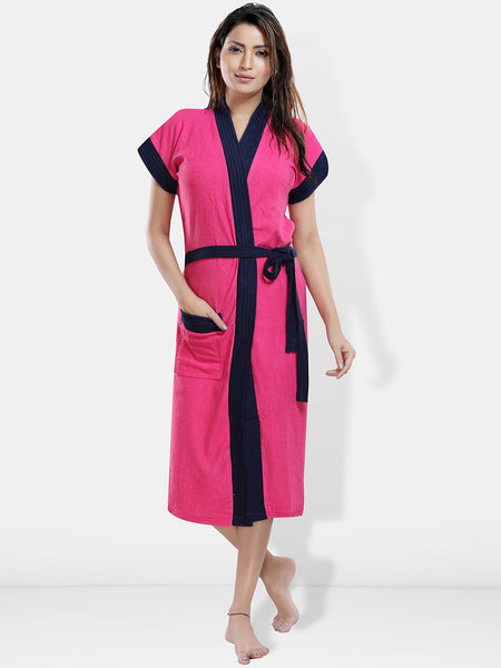 Be You Women Cotton Anti-bacterial Super Soft Bath Robe With Belt