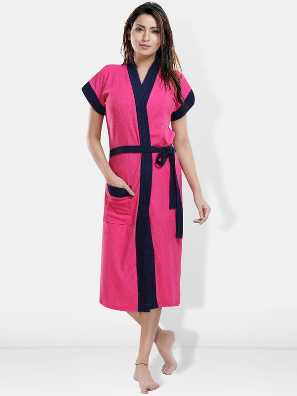 Be You Women Cotton Anti-bacterial Super Soft Bath Robe With Belt