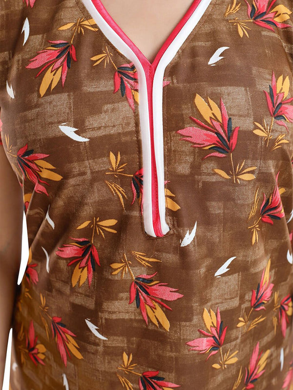 Be You Printed Satin Maxi Nightdress
