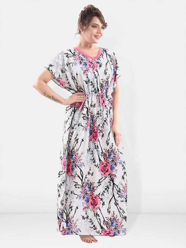 Be You Printed Maxi Satin Kaftan Nightdress