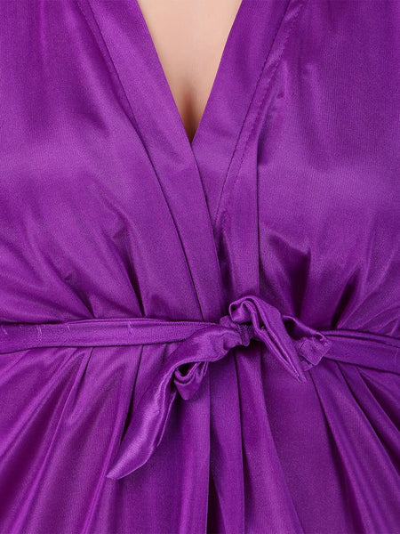 Be You Non-Wired Non Padded Lingerie Set With Robe-BUF-3-PCS-SET-2254-L