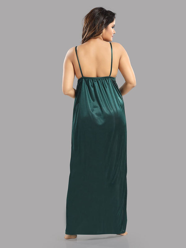 Be You V-Neck Satin 6 Pieces Maxi Nightdress