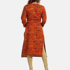 Be You Abstract Printed Round Neck Kurta