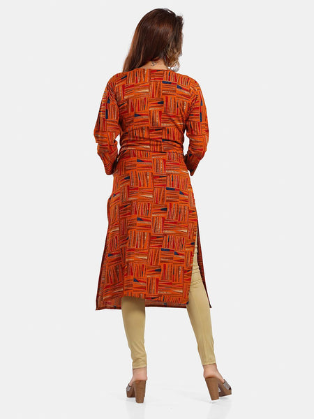 Be You Abstract Printed Round Neck Kurta