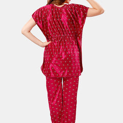 Be You Conversational Printed Satin Night Suit