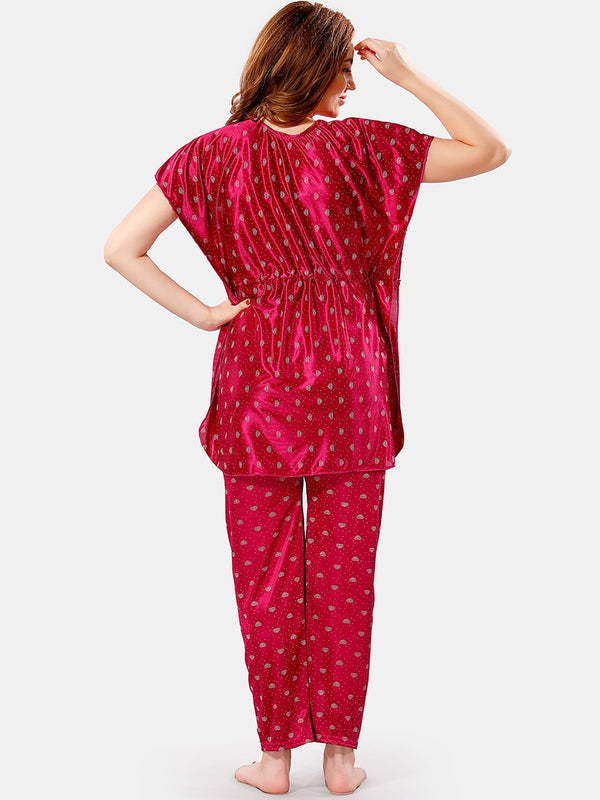 Be You Conversational Printed Satin Night Suit