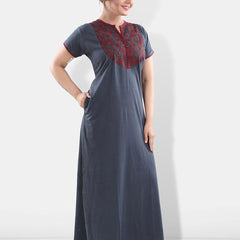 Be You Floral Embroidered Maxi Nightdress