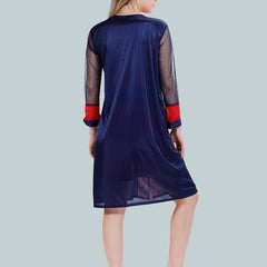 Be You Solid Lace Details Satin Nighty with Robe