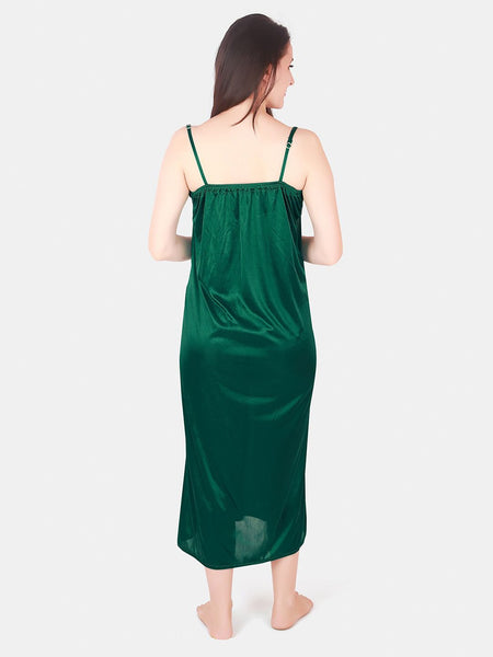 Be You Floral Lace Shoulder Straps Satin Maxi Nightdress With Robe