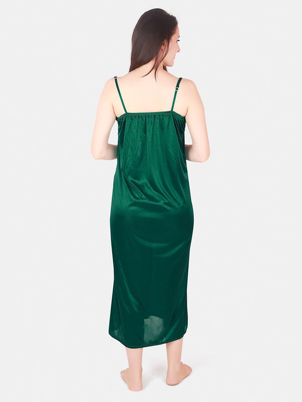 Be You Floral Lace Shoulder Straps Satin Maxi Nightdress With Robe