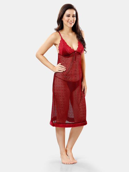 Be You Self Design Nightdress With Robe