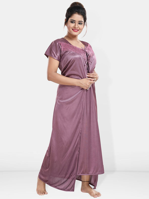 Be You Maxi Satin Wrap Nightdress With Robe