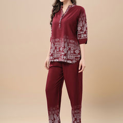 Be You Printed Mandarin Collar