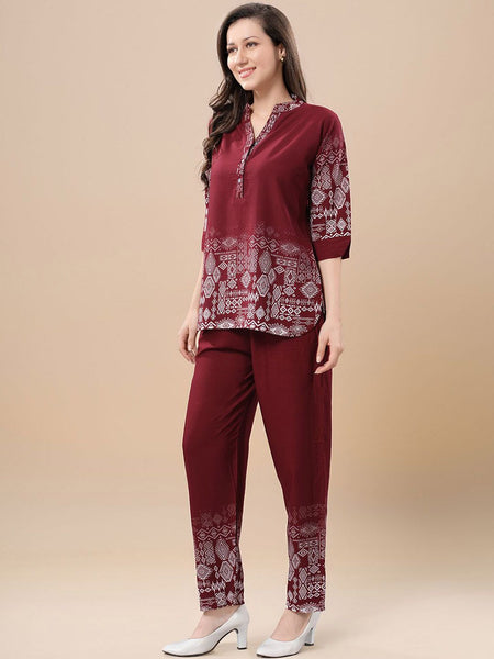 Be You Printed Mandarin Collar