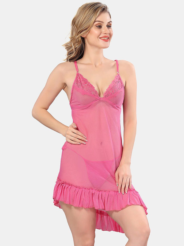 Be You Halter Neck Net Baby Doll