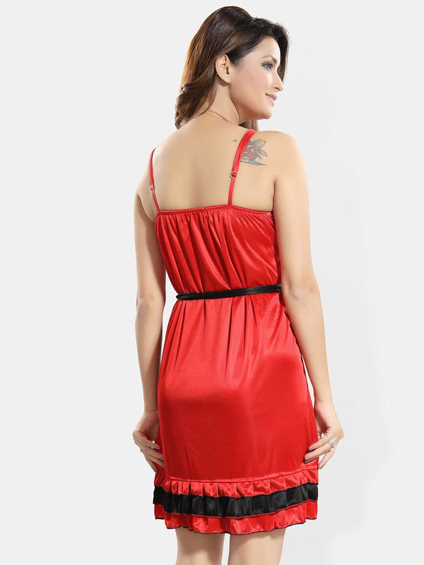 Be You Shoulder Straps Satin Wrap Nightdress With Robe