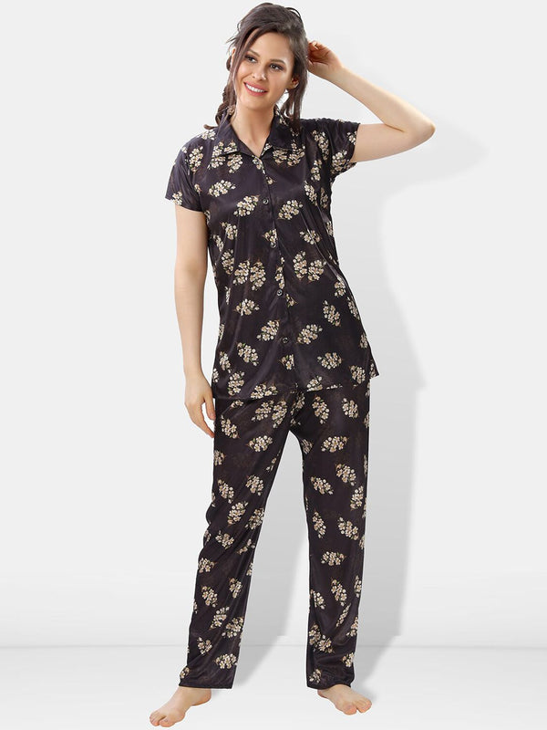 Be You Printed Satin Shirt & Pyjama