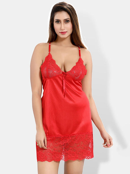 Be You Self Design Shoulder Straps Satin Baby Doll