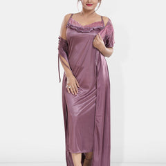 Be You Maxi Satin Wrap Nightdress With Robe