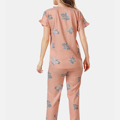 Be You Floral Printed Shirt And Pyjama Night Suit