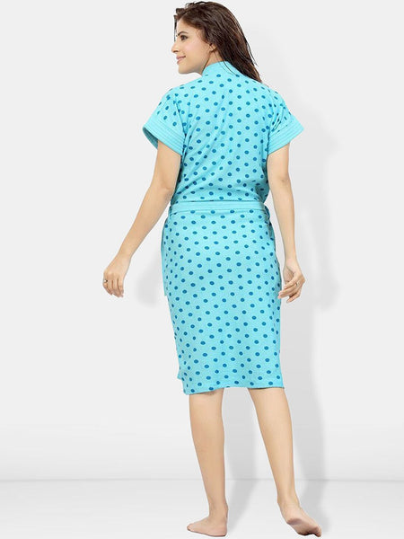 Be You Women Printed Cotton Anti-bacterial Super Soft Bath Robe With Belt