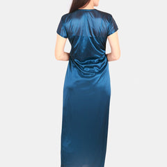 Be You Floral Lace Shoulder Straps Satin Maxi Nightdress With Robe