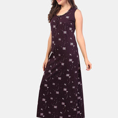 Be You Geometric Printed Sleeveless Maxi Nightdress