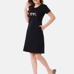 Be You Typographic Printed T-shirt Nightdress