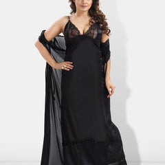 Be You 6 Pieces Satin Maxi Nightdress Set With Robe And Lingerie Set