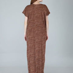 Be You Women Printed Satin Maxi Nightdress