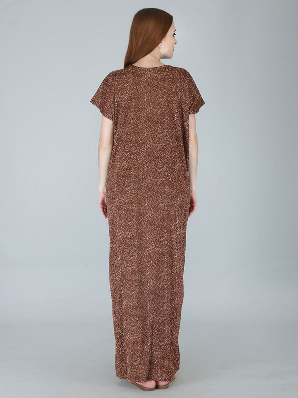 Be You Women Printed Satin Maxi Nightdress