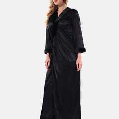 Be You Floral Lace Satin Night Dress With Robe