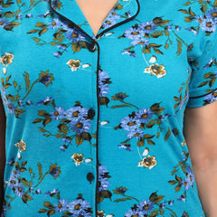 Be You Pack Of 2 Lapel Collar Floral Printed Night Suits