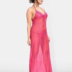 Be You Halter Neck Net Baby Doll With Briefs