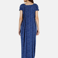 Be You Women Printed Satin Maxi Nightdress