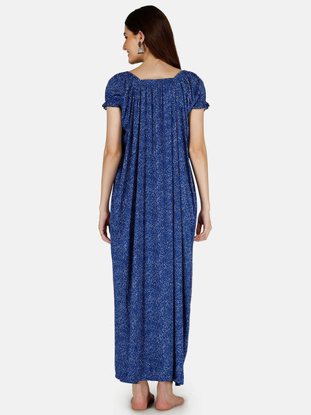 Be You Women Printed Satin Maxi Nightdress