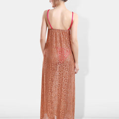 Be You Self Designed Shoulder Straps Satin Maxi Nightdress With Robe
